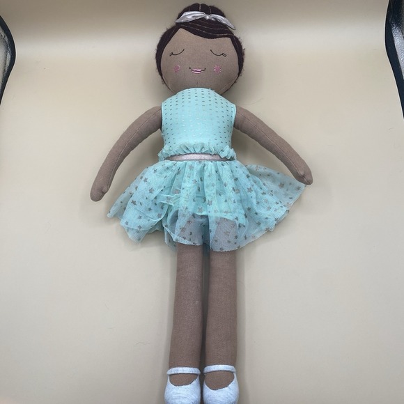 Pillowfort Ballerina Doll Teal Tulle Fabric Plush 21.5" Target - Picture 3 of 11